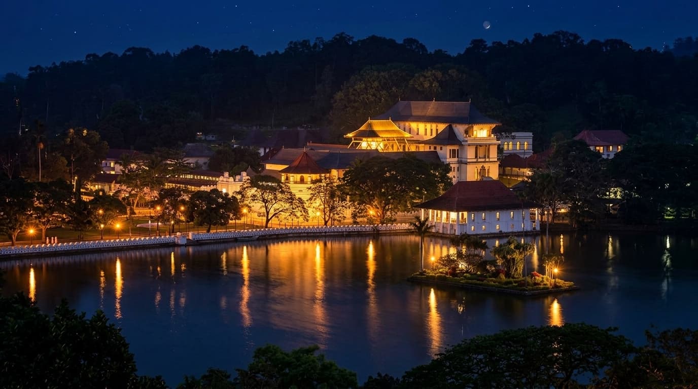 Scenic luxury travel image describing Kandy Lake - View 1