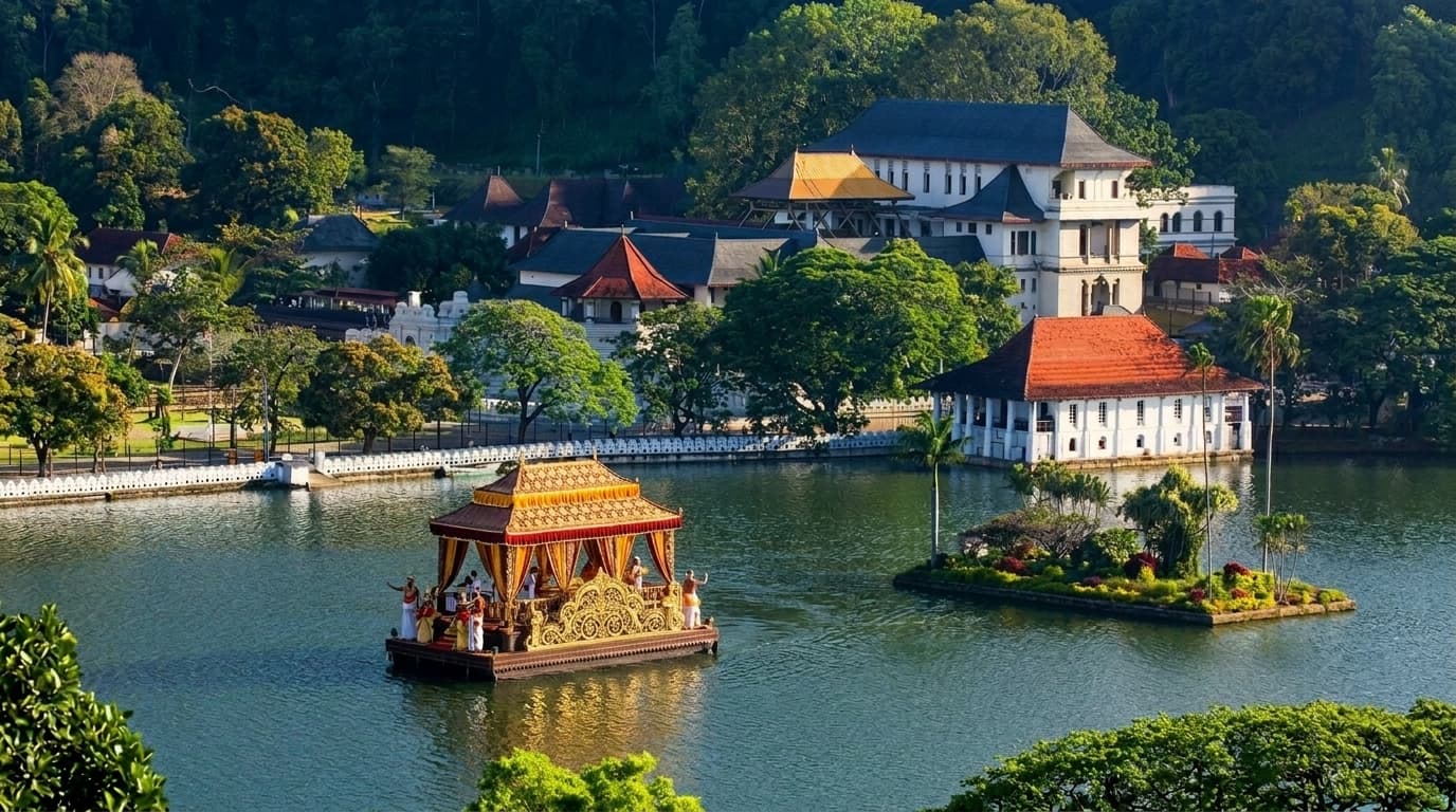 Scenic luxury travel image describing Kandy Lake - View 2